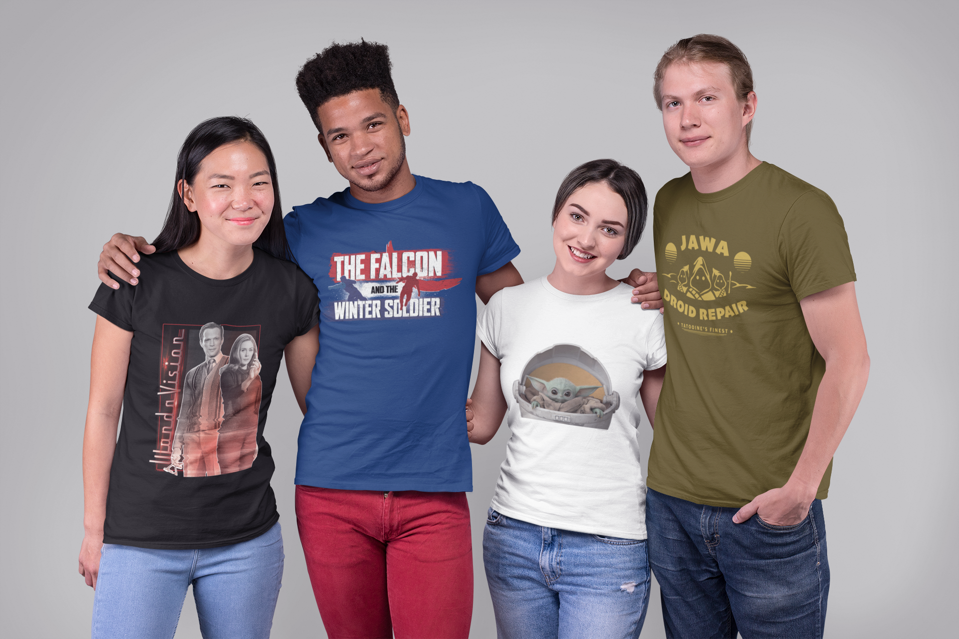 Models wearing licensed apparel